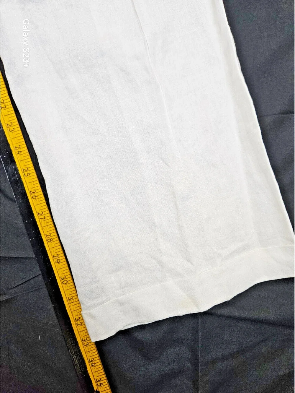 New Gen Mens W38/L34 100% white linen summer cuffed trousers